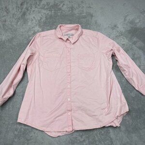 Martha Stewart Signature Womens Pink Button-Up Shirt 1X a0507